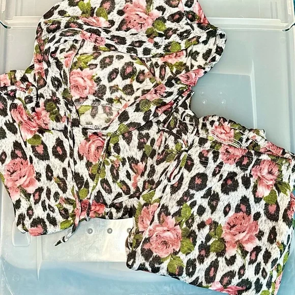 NWT Catherine Malandrino Rose Cheetah Print Set - Picture 3 of 6